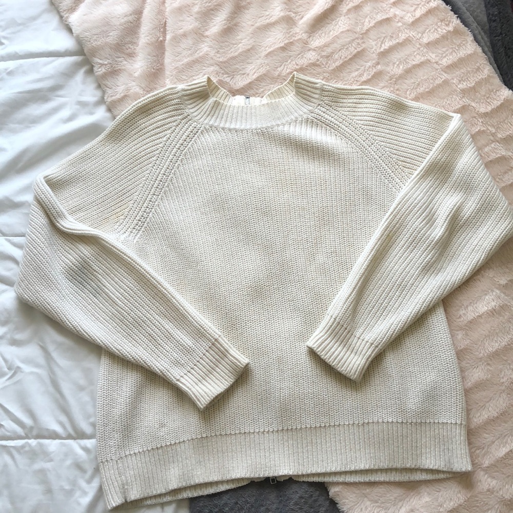 **Chunky Knit Cream Sweater**